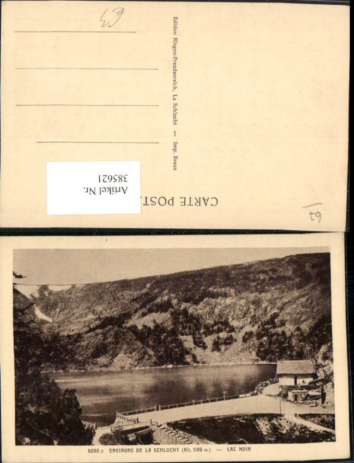 385621,Elsass Bas-Rhin La Schlucht Lac Noir See