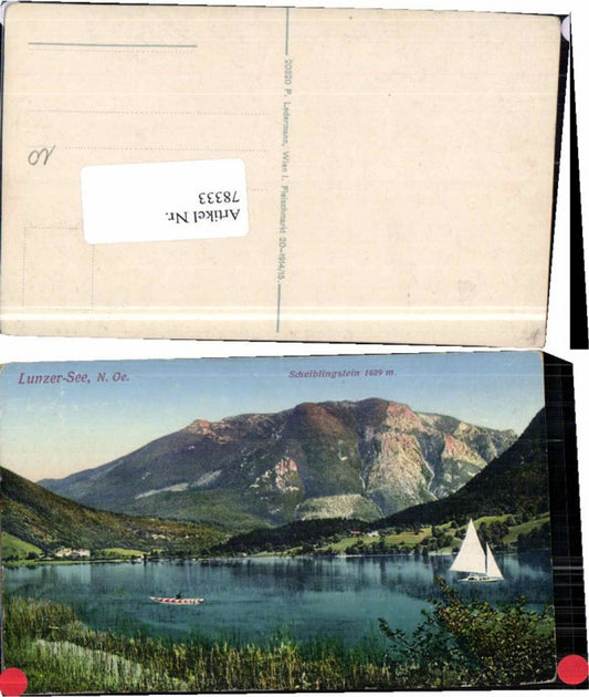 78333, Lunz am See Boat Sailboat COLOR 1914 Ledermann 20320