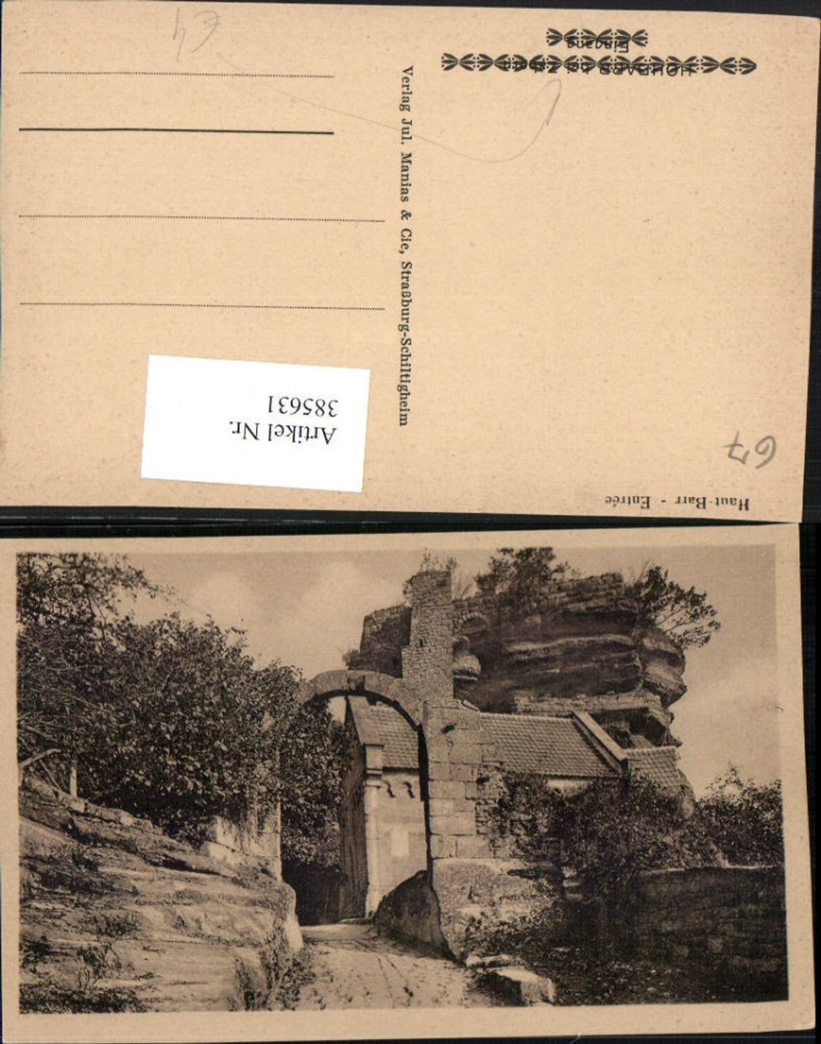 385631,Elsass Bas-Rhin Haut-Barr Entree Burg Hohbarr b. Saverne