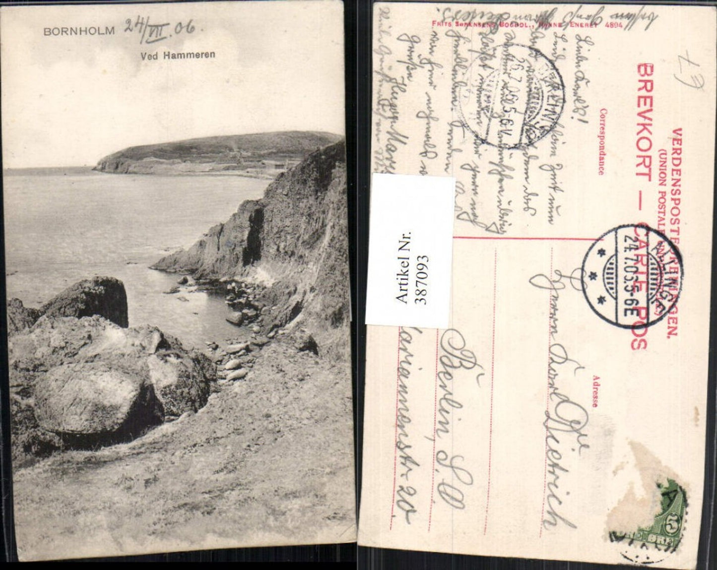 387093,Denmark Bornholm Ved Hammeren Coast