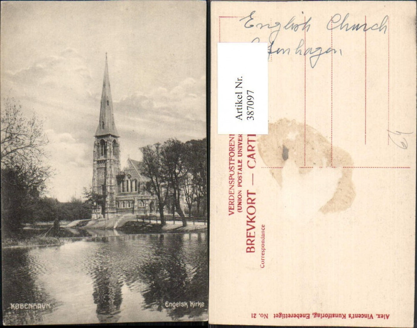 387097,Denmark Kobenhavn Copenhagen Engelsk Kirke Church