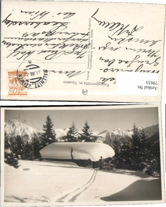 79833, Kaserebenhütte m. Tauern b. Mallnitz 1928