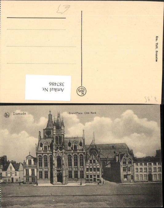 387486, Belgium Diksmuide Grand Place Town Hall Church