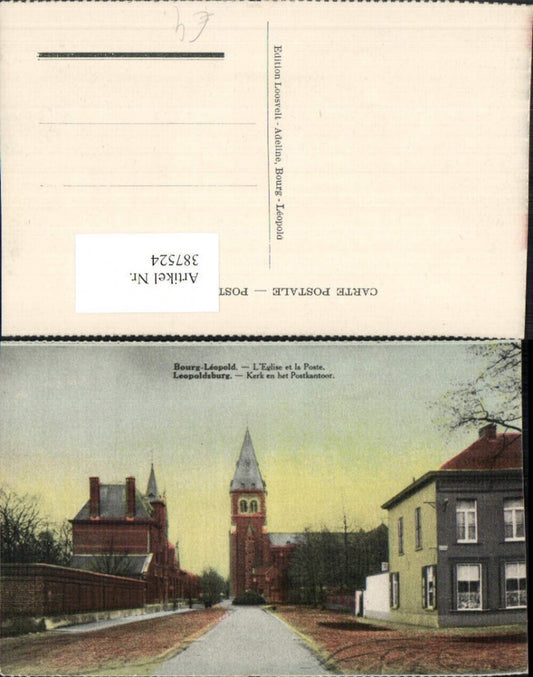 387524,Belgium Bourg-Leopold Leopoldsburg Eglise et la Poste Church