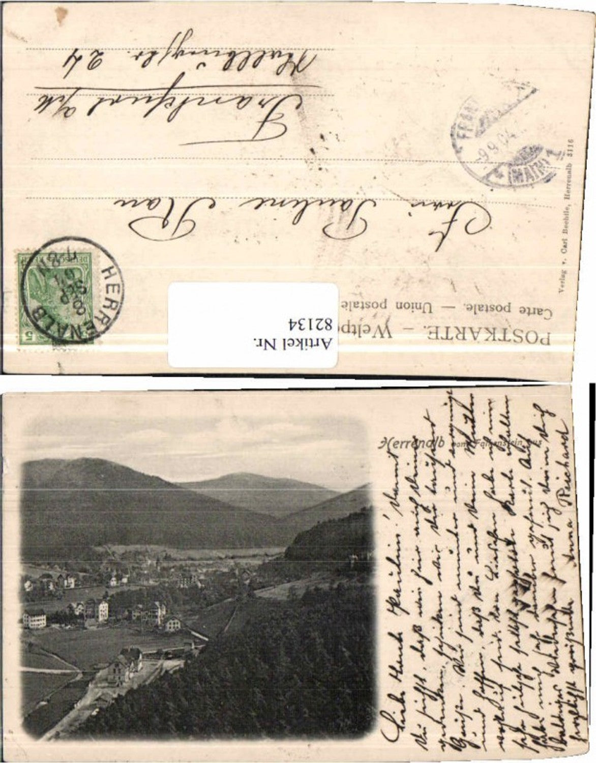 82134,Herrenalb vom Falkenstein aus 1900