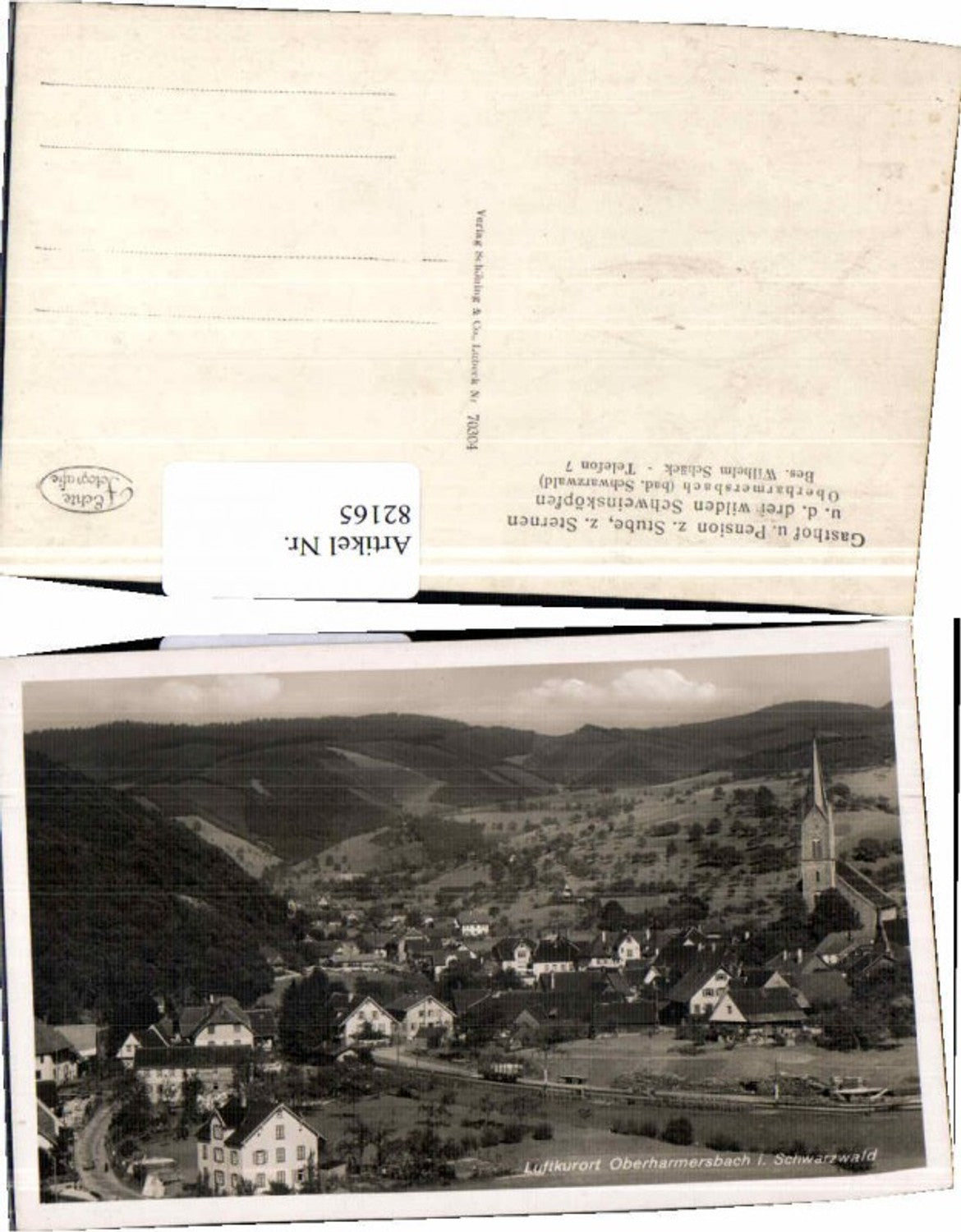 82165, Oberharmersbach Black Forest 1935