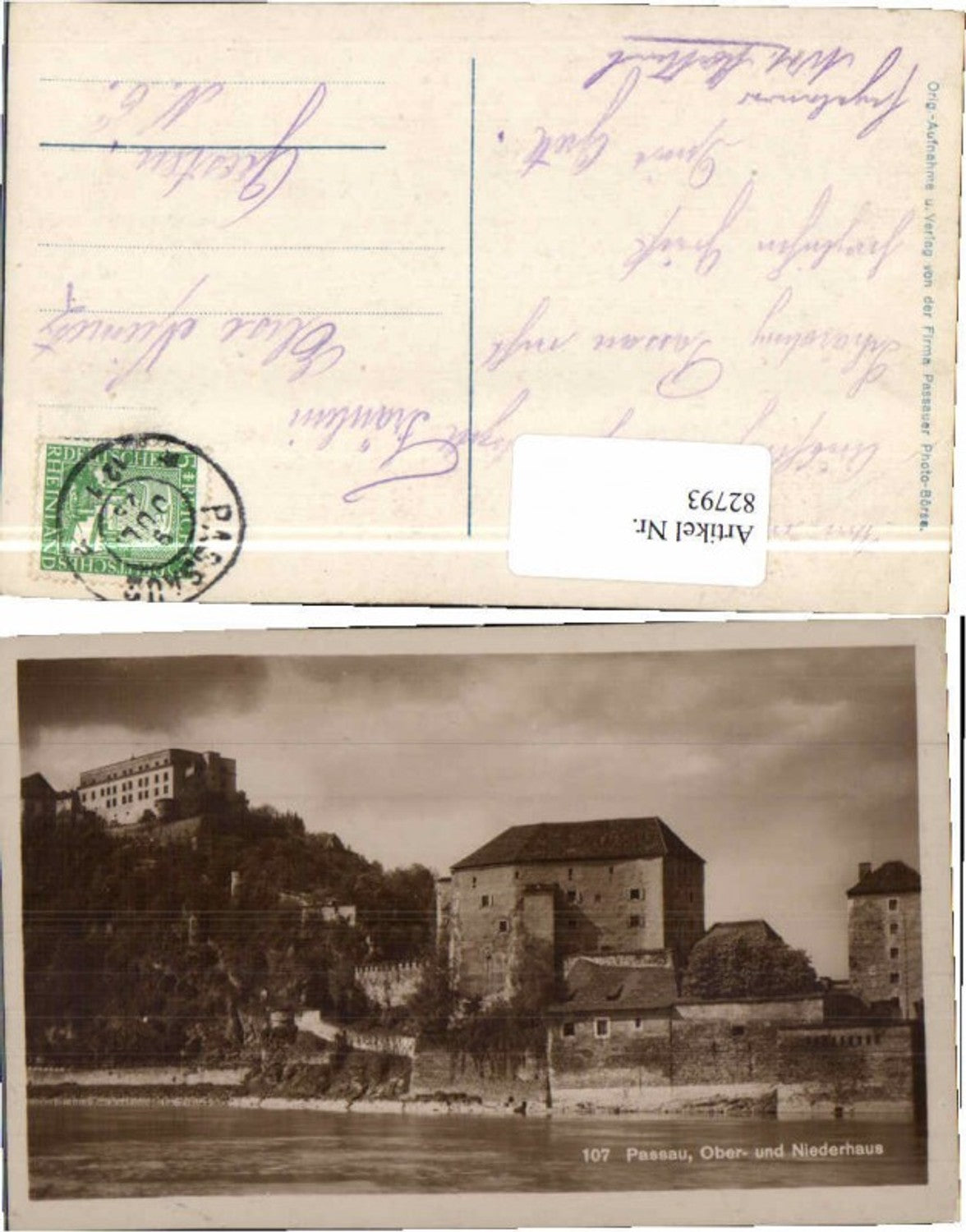 82793,Passau Oberhaus Niederhaus 1925