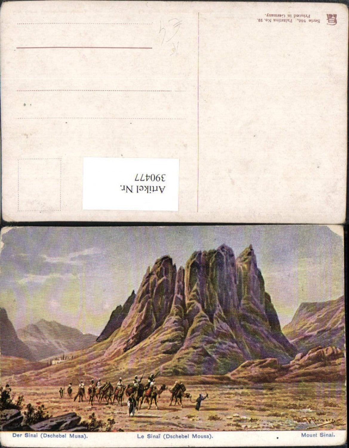 390477, Artist AK F. Perlberg Egypt Jebel Mousa Sinai Mountain Nomads