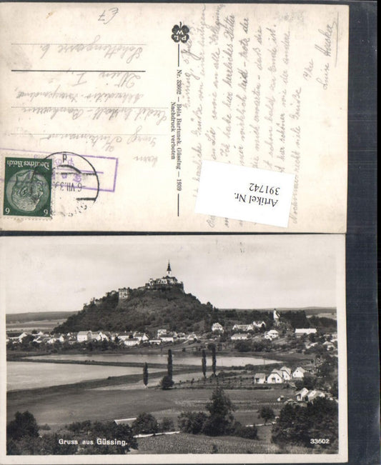 391742, Greetings from Güssing, Total view with castle