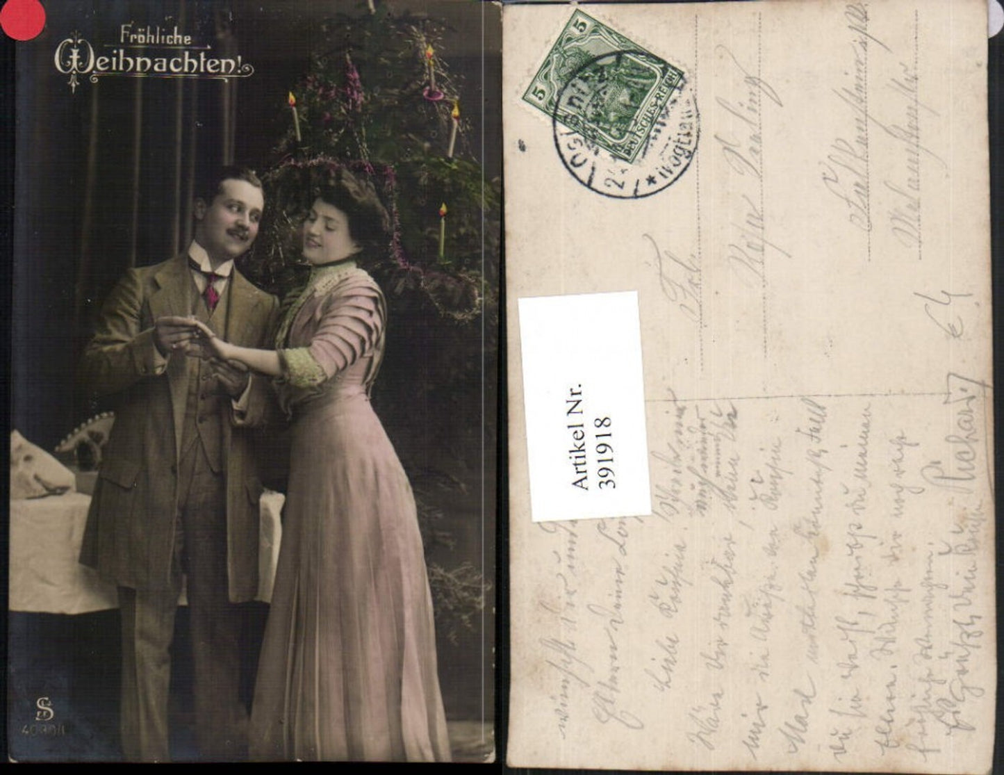 391918, Christmas Love Couple Christmas Tree