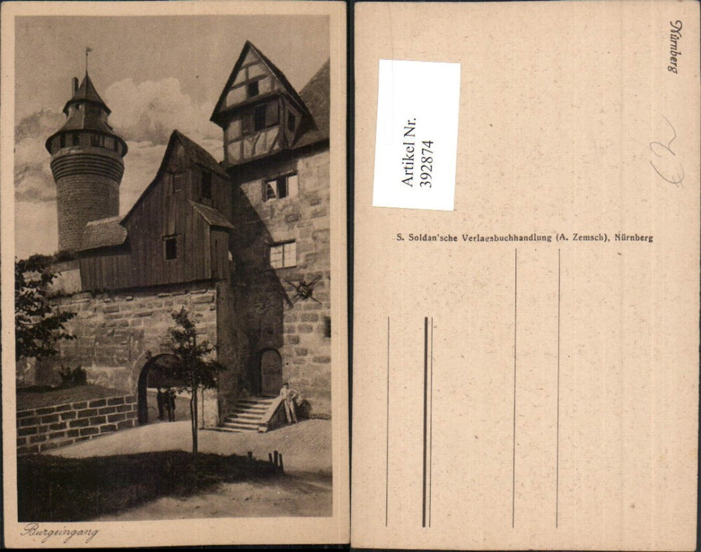 392874,Nürnberg Burg Eingang Turm