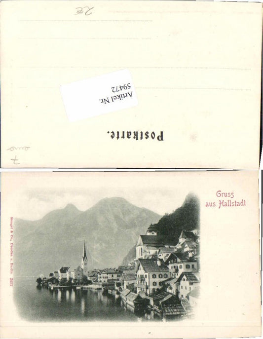 59472, Greetings from Hallstatt pub Stengel Co 2601 around 1900