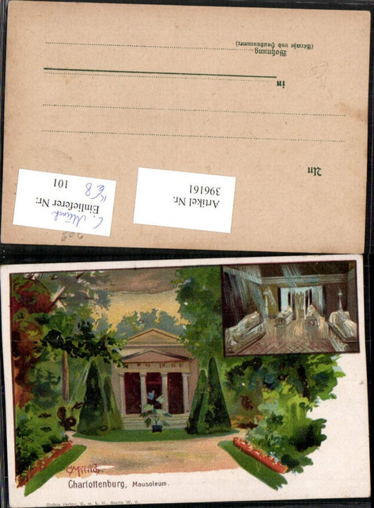 396161, Artist AK C. Münch Berlin Charlottenburg Mausoleum Multi-image postcard