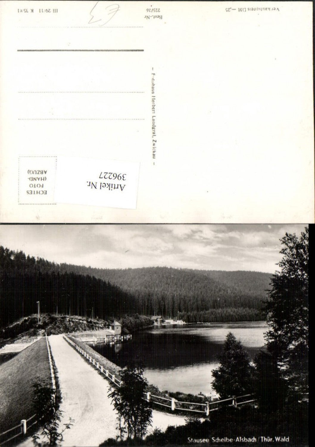 396227,Stausee Scheibe-Alsbach Talsperre