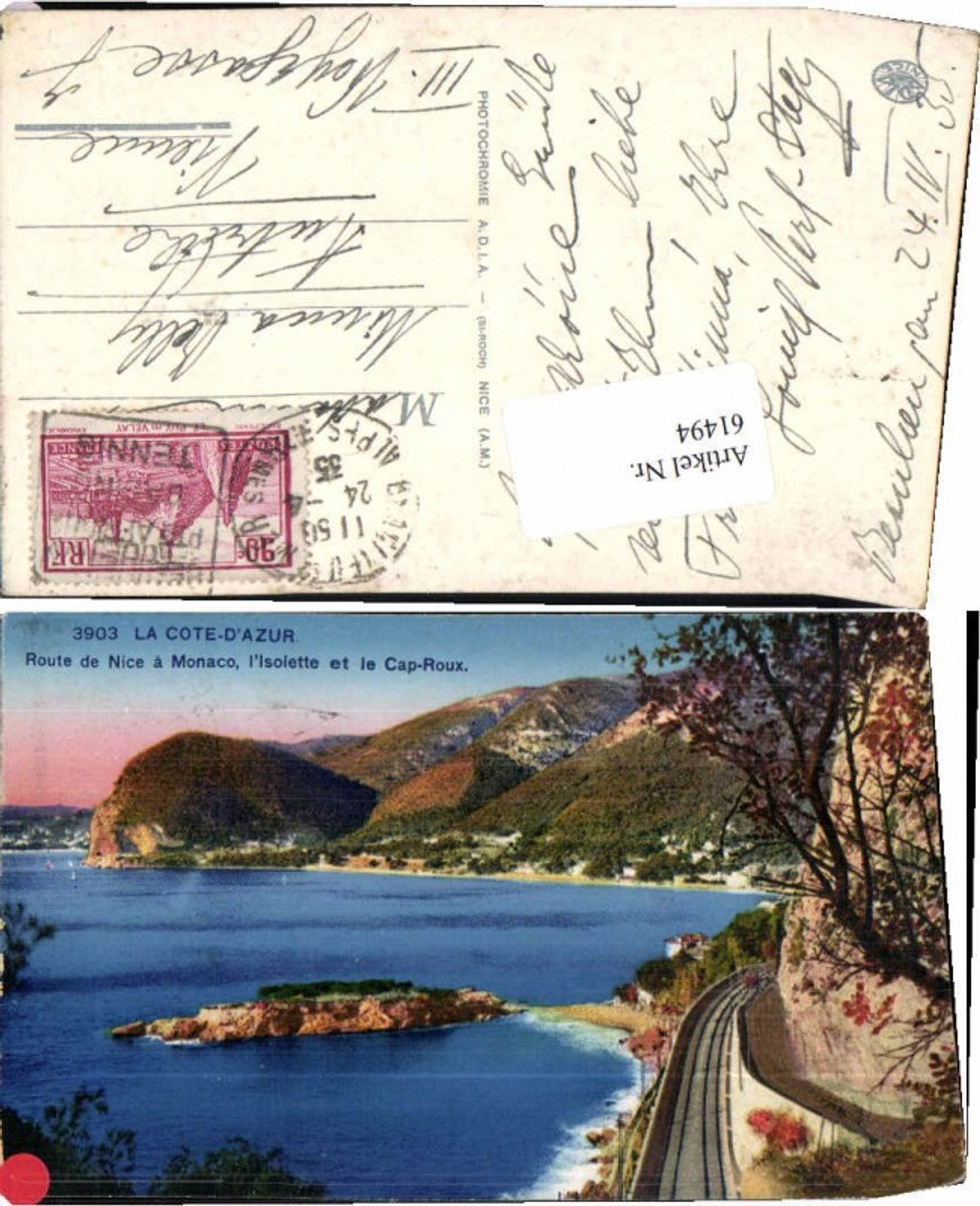 61494,La Cote Azur Monaco Nice Cap Roux