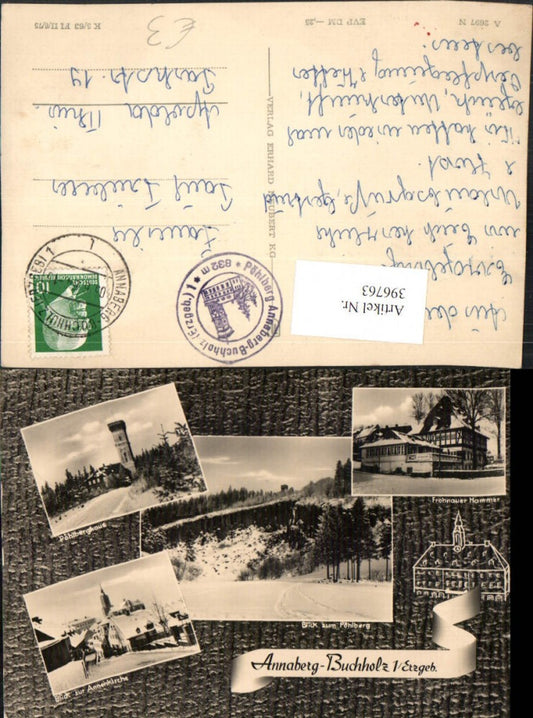 396763, Annaberg-Buchholz in the Ore Mountains, Frohnauer Hammer Tower, multi-view postcard
