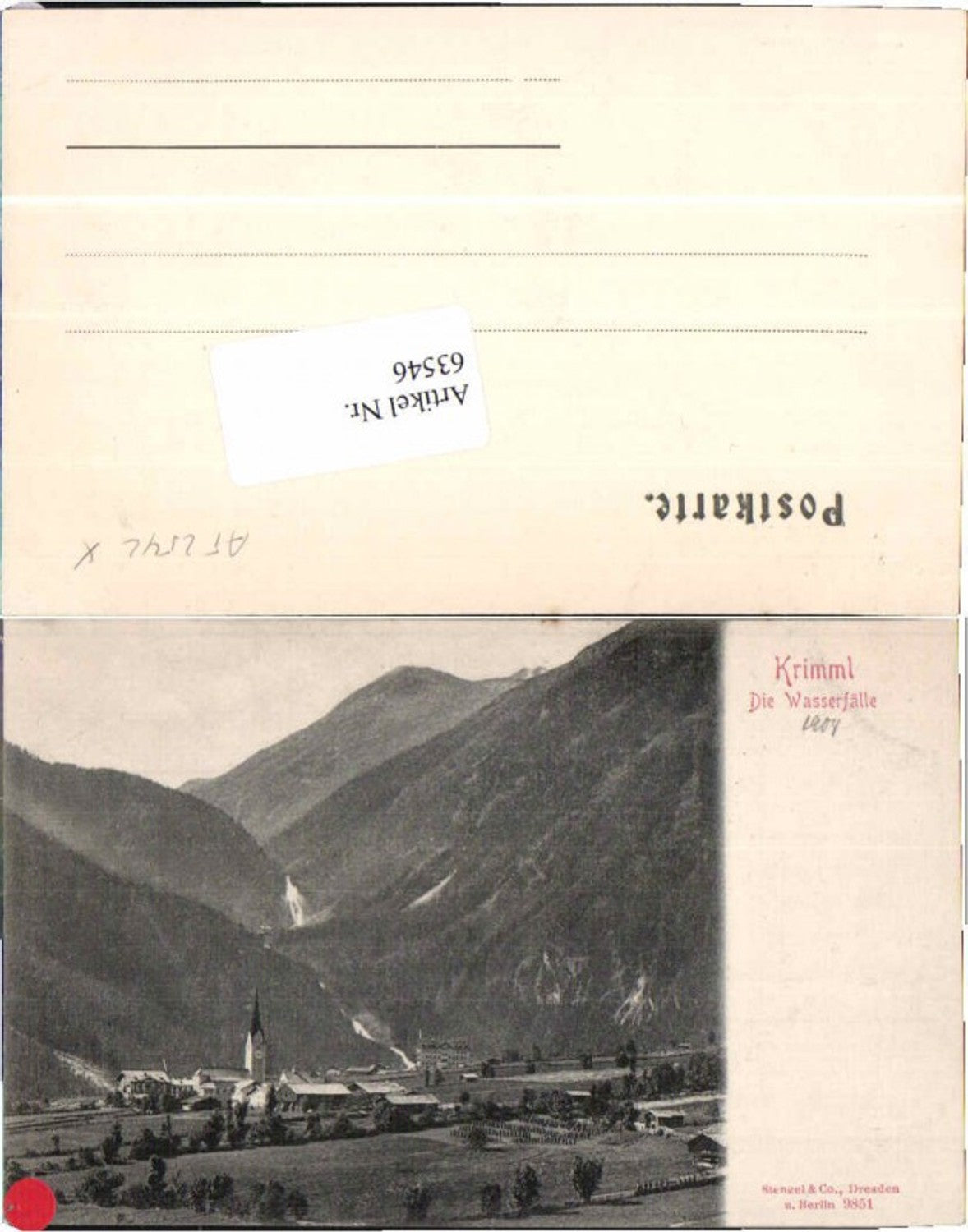 63546, Krimml Waterfalls around 1900
