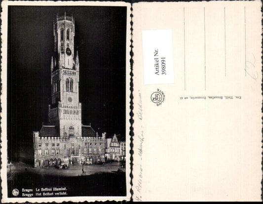 398091,Belgium Bruges Brügge Le Beffroi illumine Turm