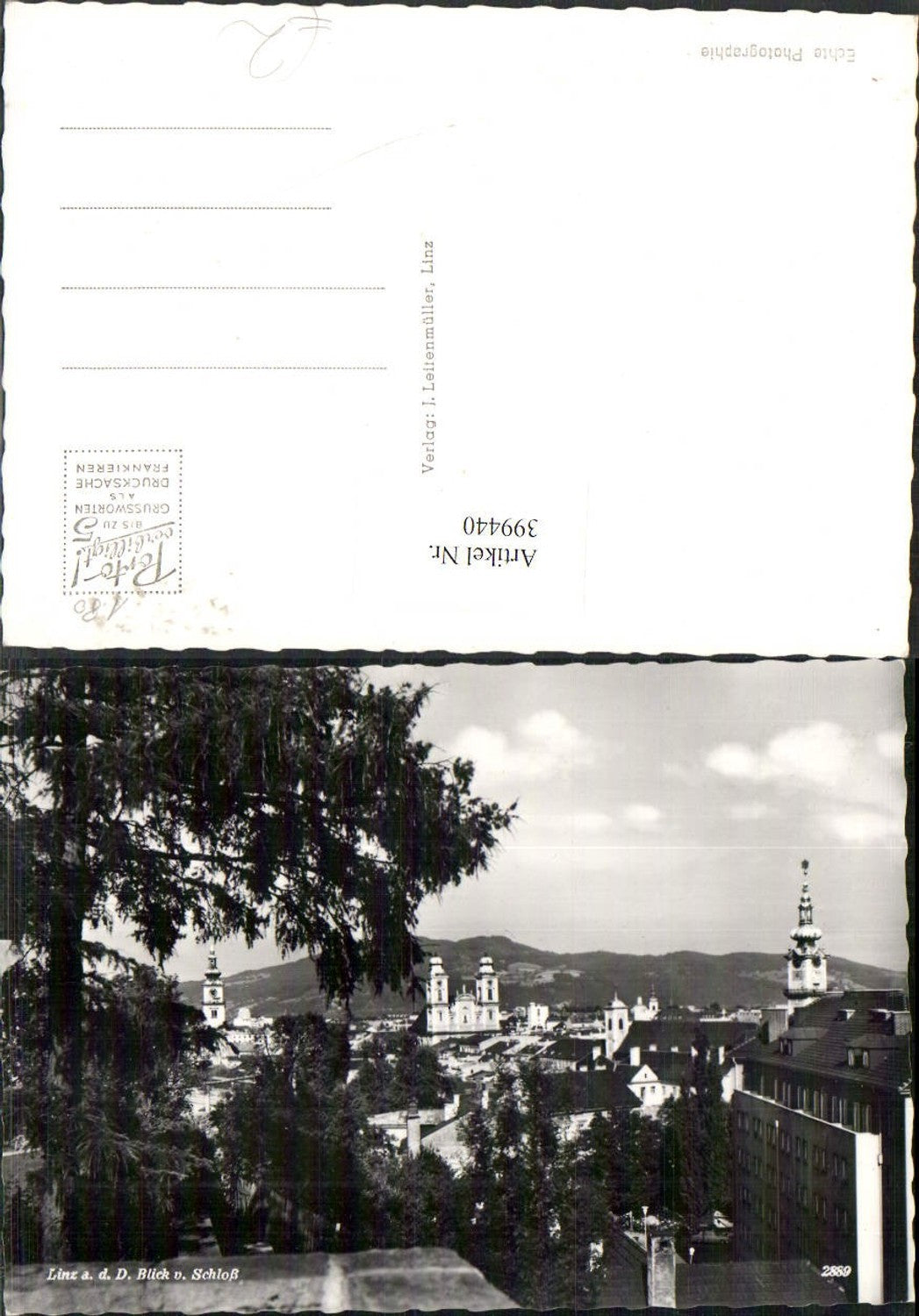 399440, Linz on the Danube, partial view of the castle