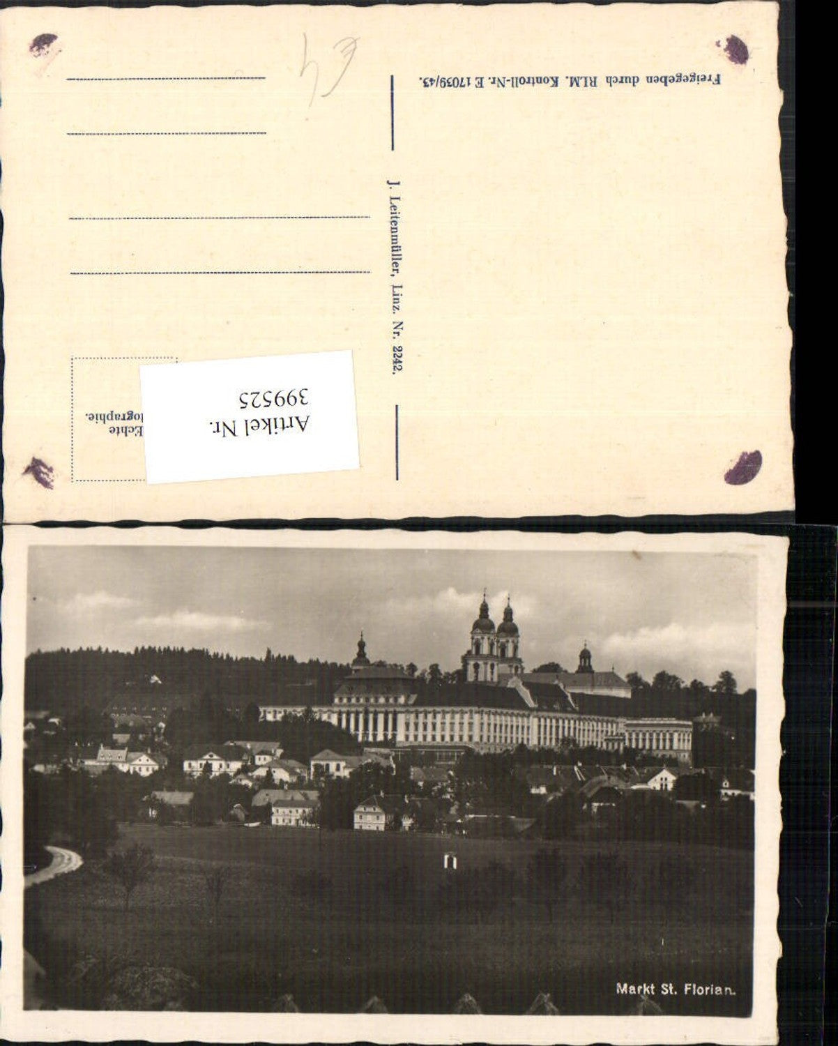 399525, Market St. Florian, partial view with pen