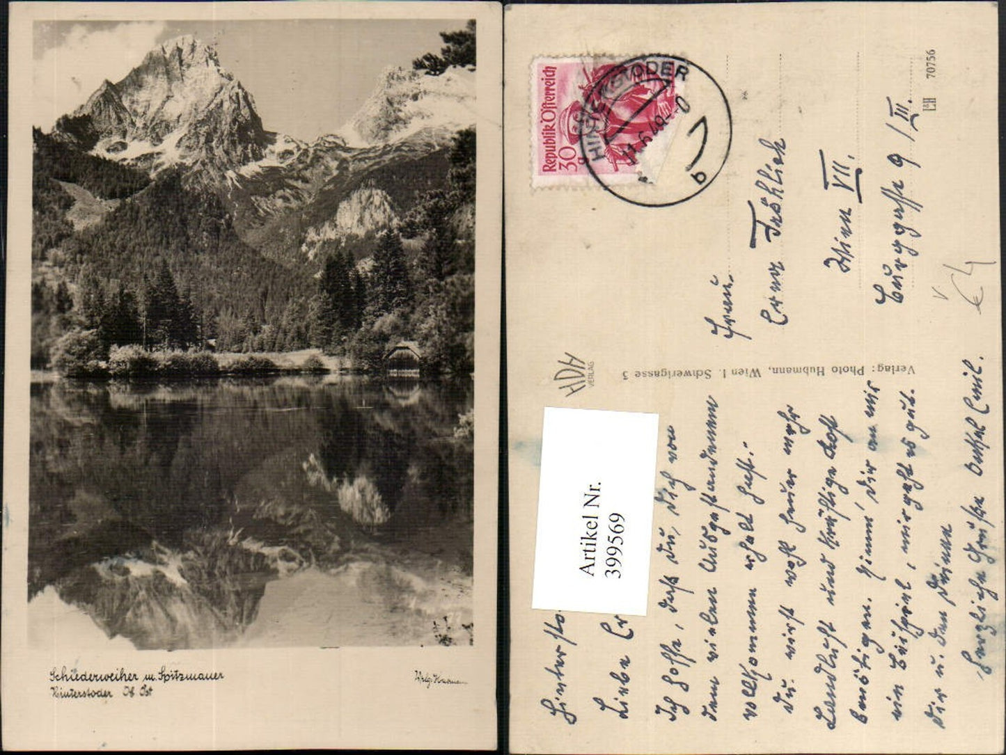 399569, Hinterstoder Schiederweiher with Spitzmauer mountain scenery pub Photo Hubmann 77
