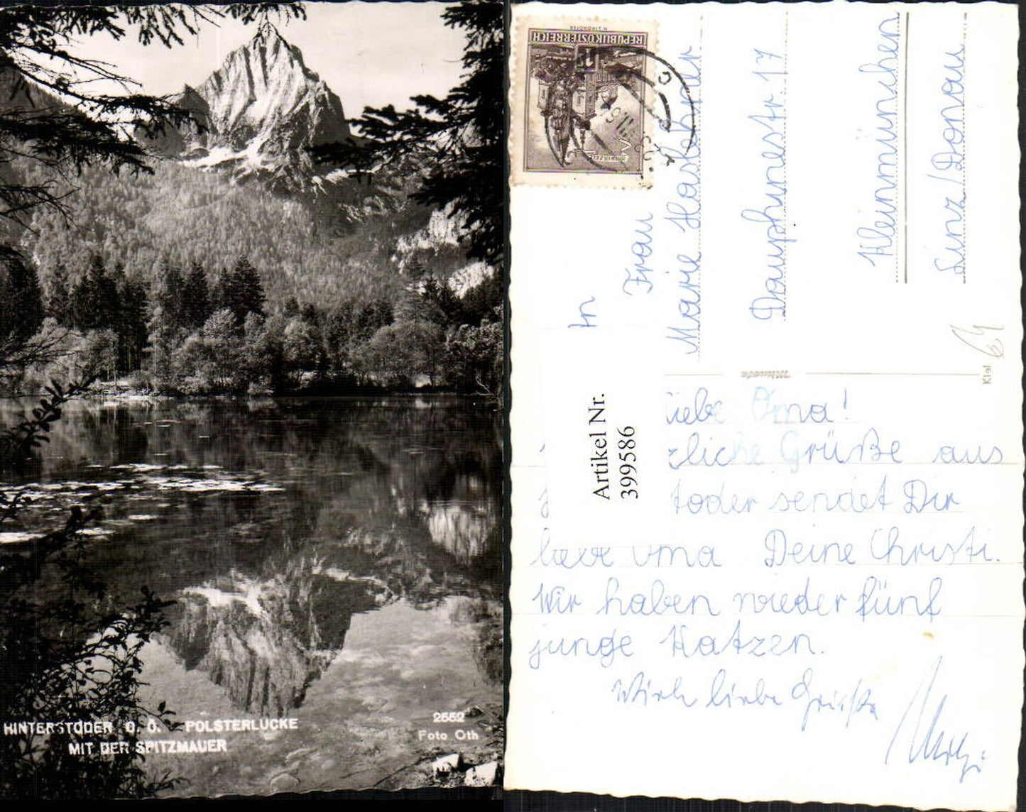 399586, Hinterstoder Polsterlucke with Spitzmauer mountain scenery pub photo Oth 2552