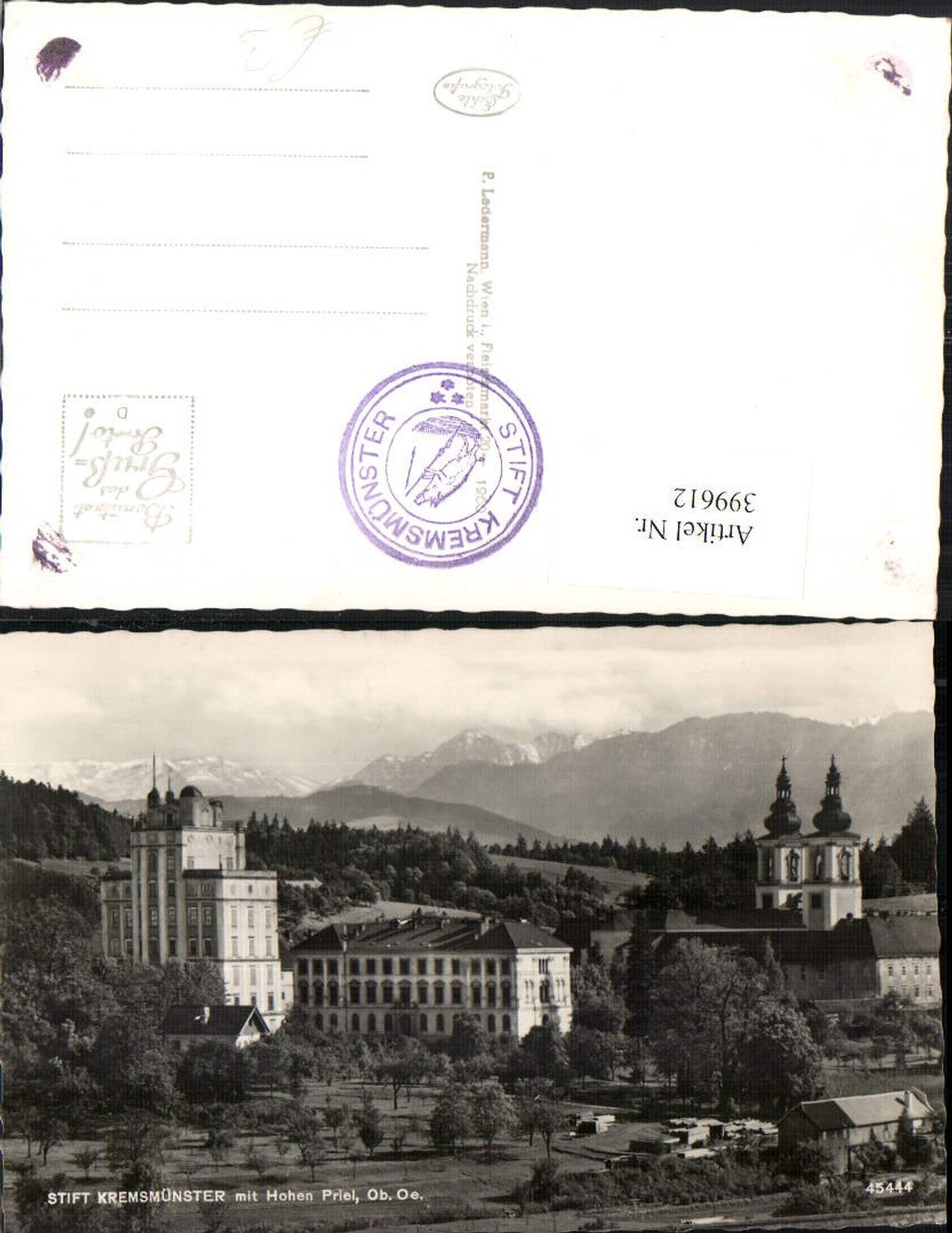399612, Kremsmünster Abbey with Hohen Priel mountain scenery
