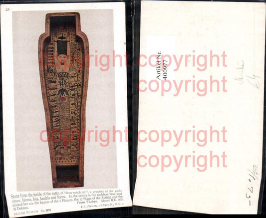 400977,Coffin of Heru-netch-tef-f Sarkophag Thebes Archäologie Ausgrabung