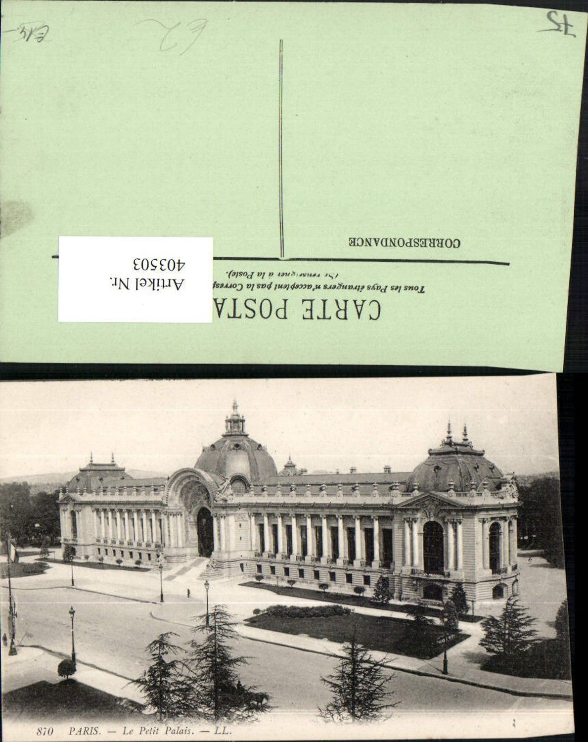 403503,Ile-de-France Paris Le Petit Palais Museum Building