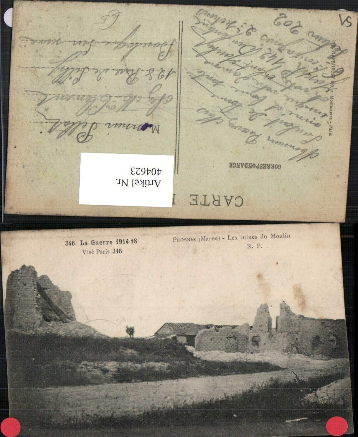 404623,Champagne-Ardenne Marne Prosnes Les ruines du Moulin Ruine