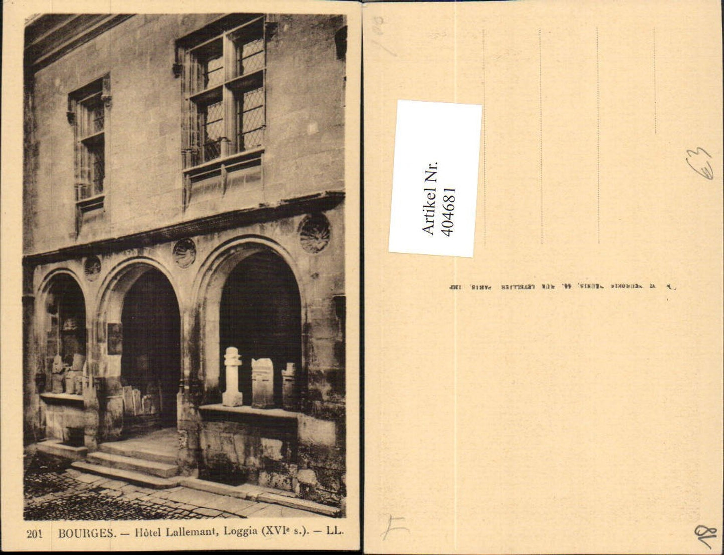 404681,Centre Cher Bourges Hotel Lallemant Loggia