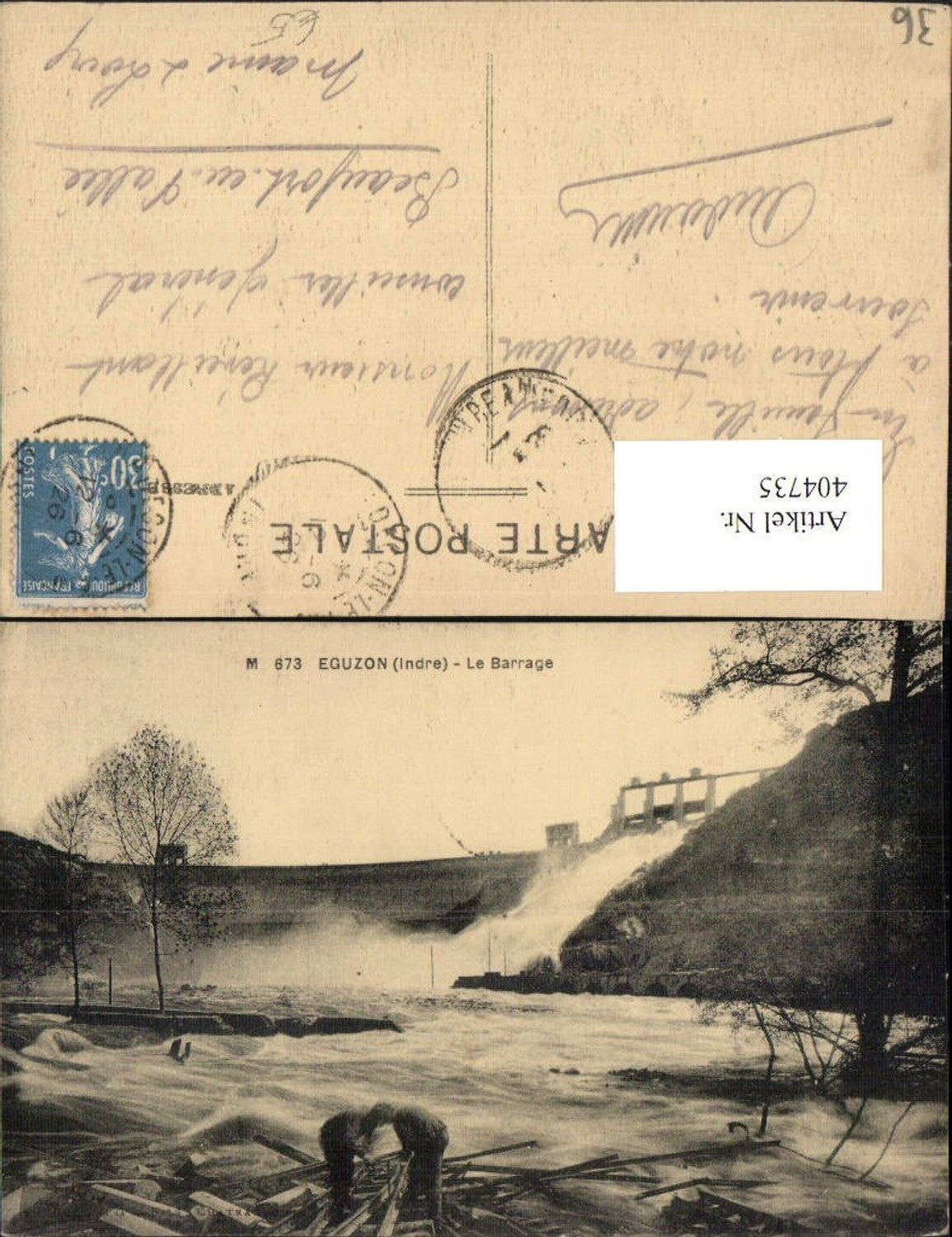 404735,Centre Indre Eguzon Le Barrage Talsperre Damm Wasserfall