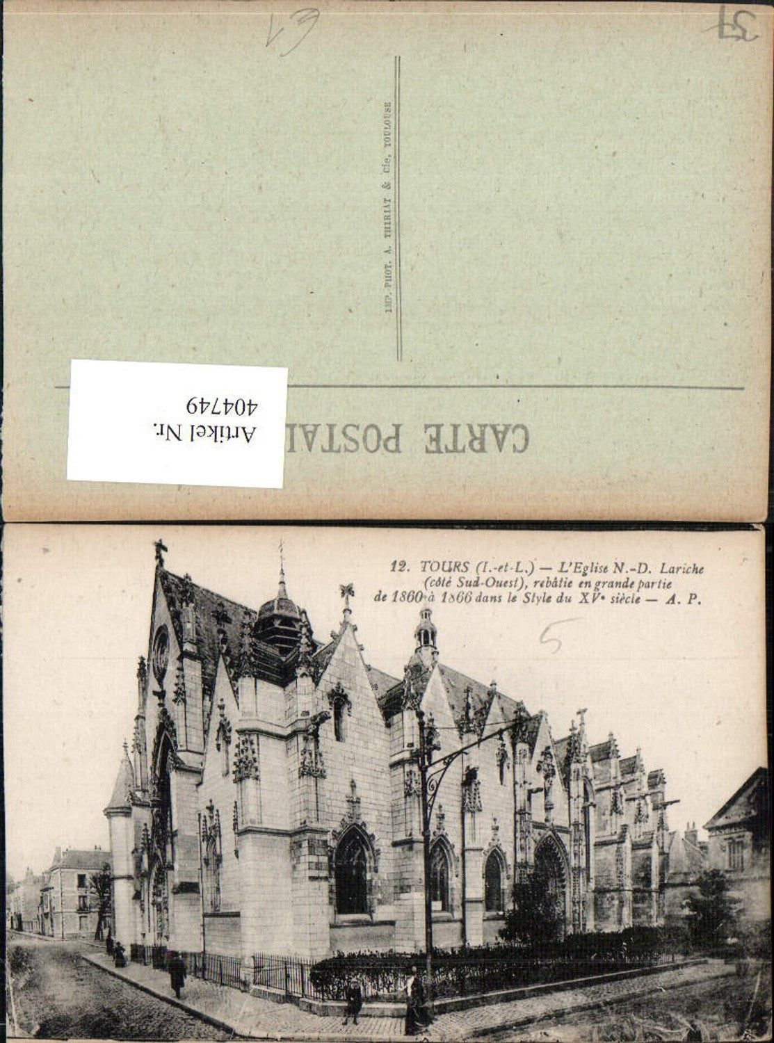 404749,Centre Indre-et-Loire Tours L'Eglise Notre-Dame Lariche Kirche