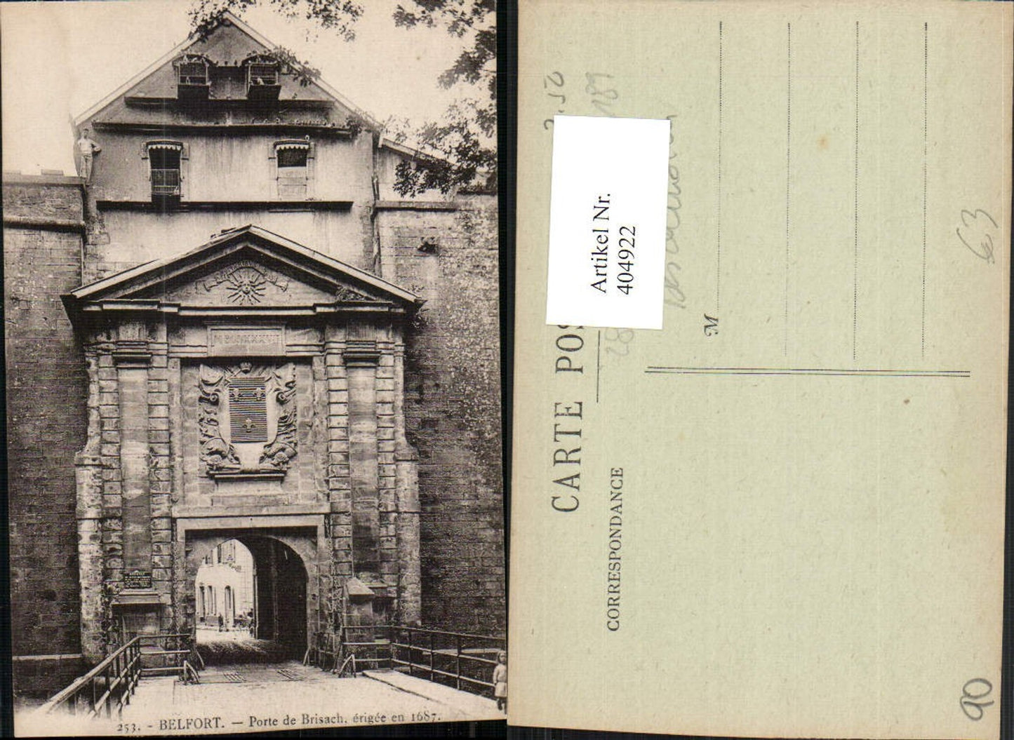 404922,Franche-Comte Territoire-de-Belfort Belfort Porte de Brisach Tor