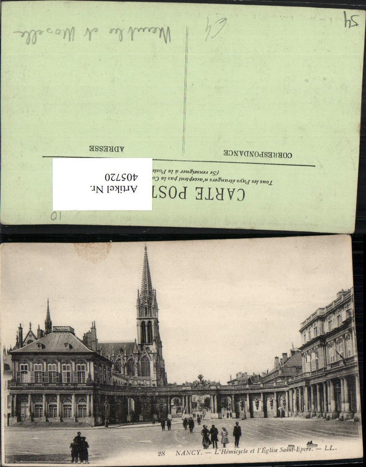 405720,Lorraine Meurthe-et-Moselle Nancy L'Hemicycle et l'Eglise Saint-Epvre church