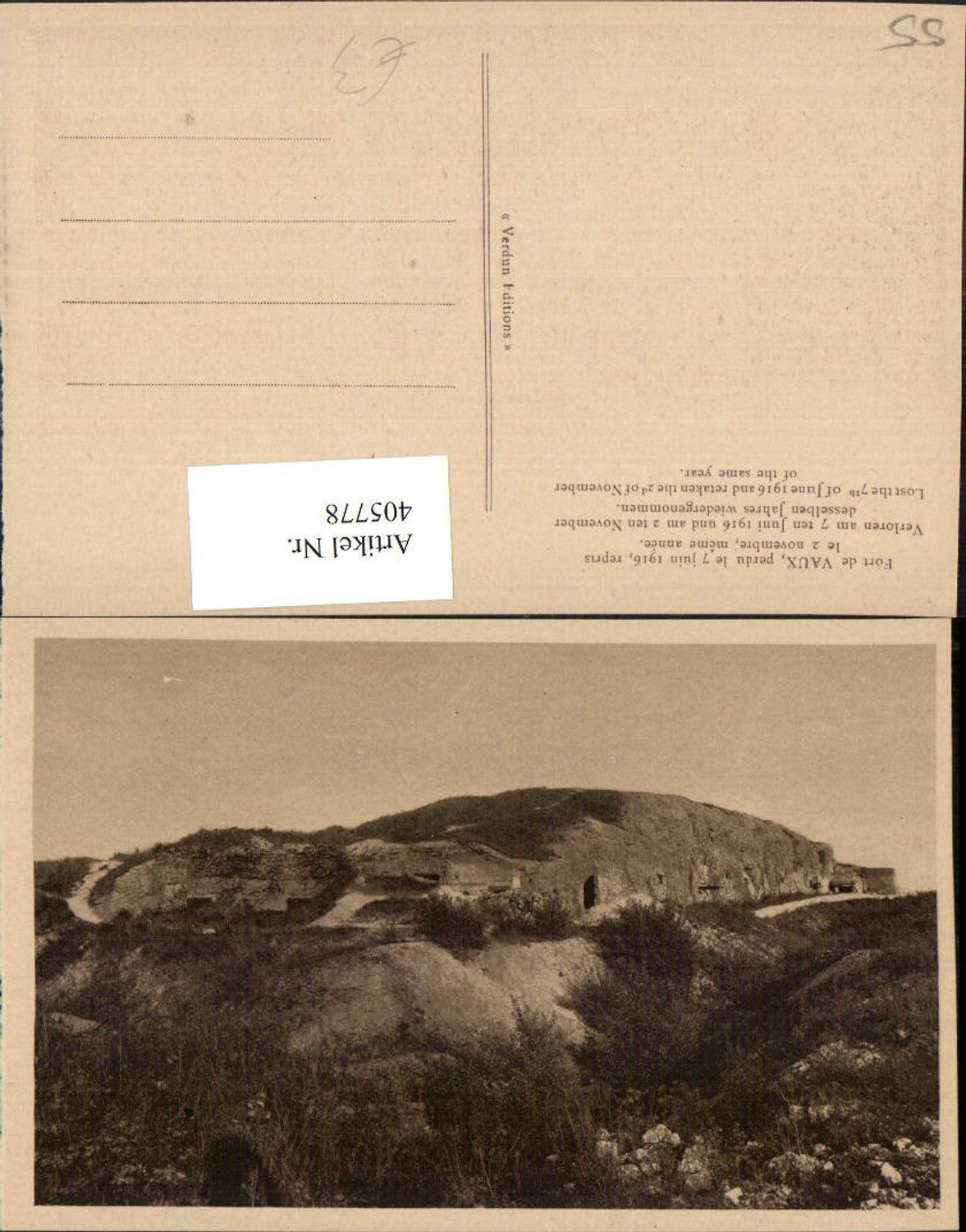 405778,Lorraine Meuse Verdun Fort de Vaux fortress