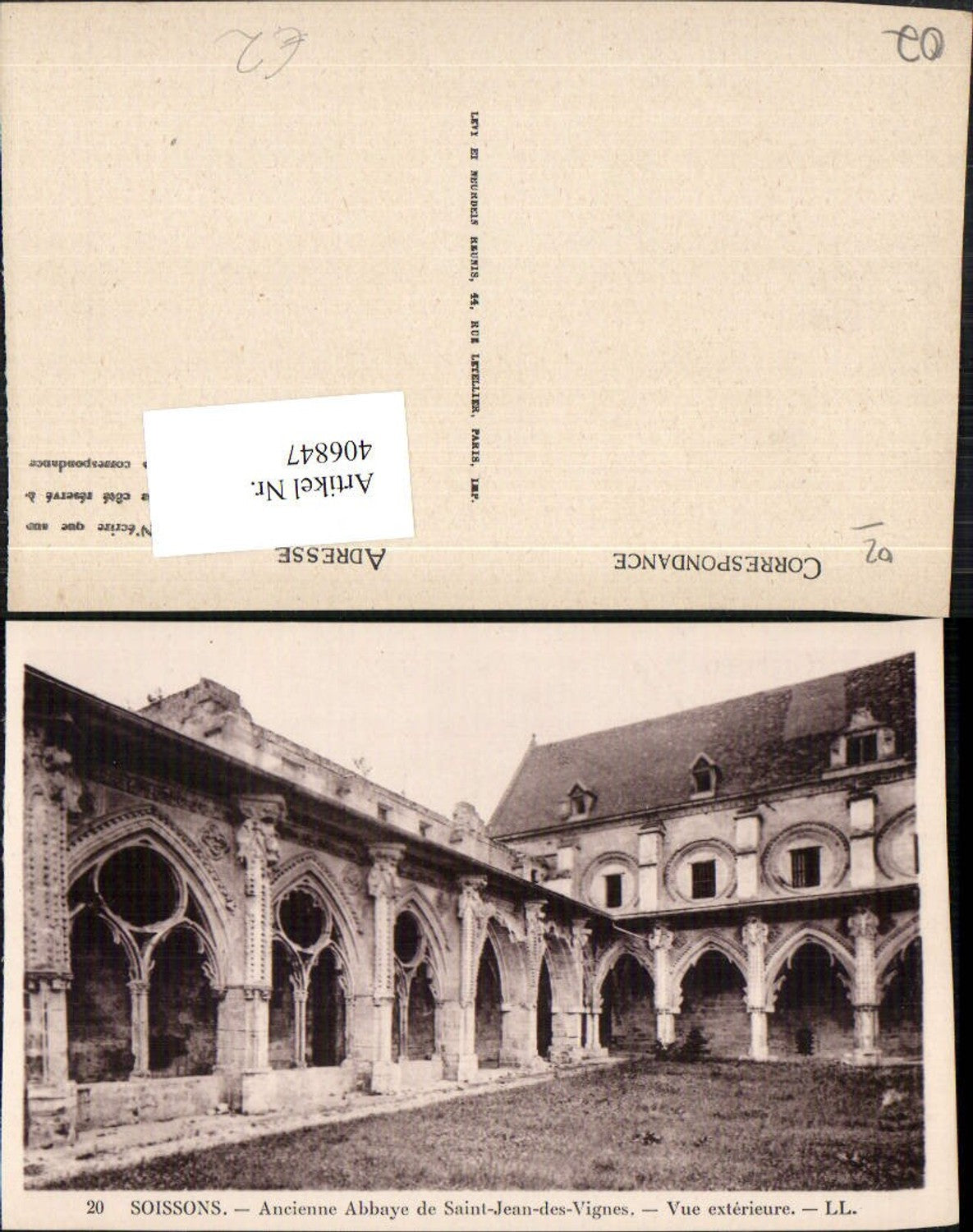 406847,Picardie Aisne Soissons Abbaye de Saint-Jean-des-Vignes Kloster Arkaden