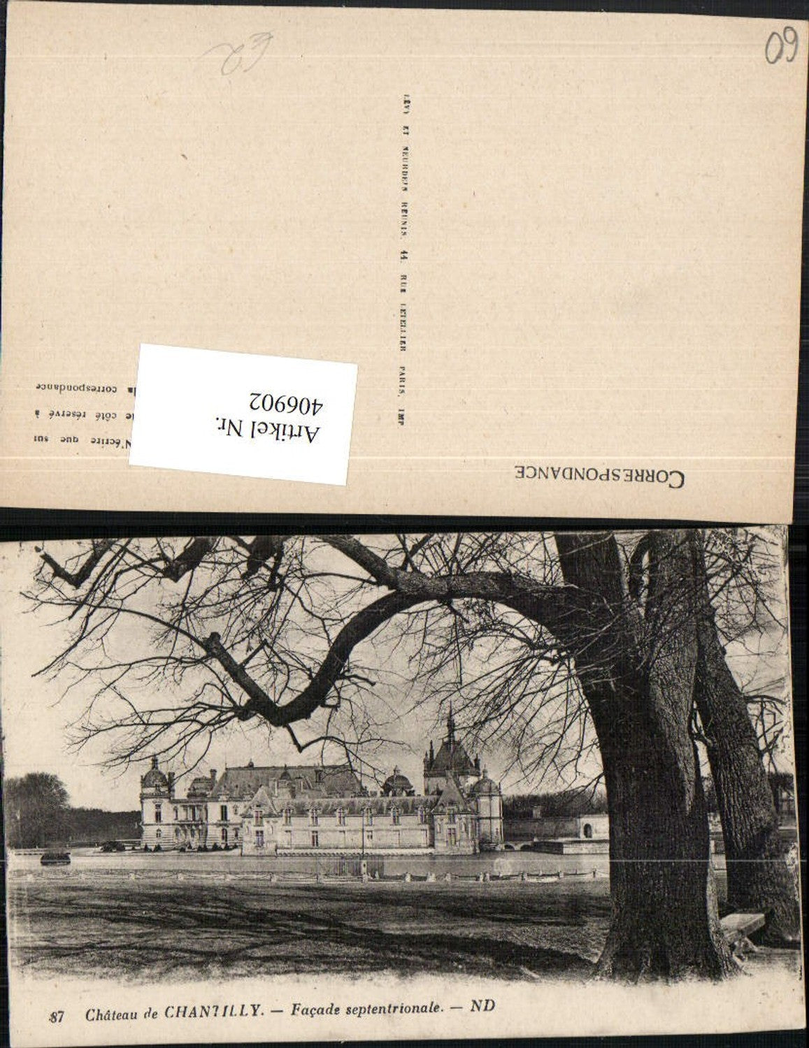 406902,Picardie Oise Chateau de Chantilly Castle