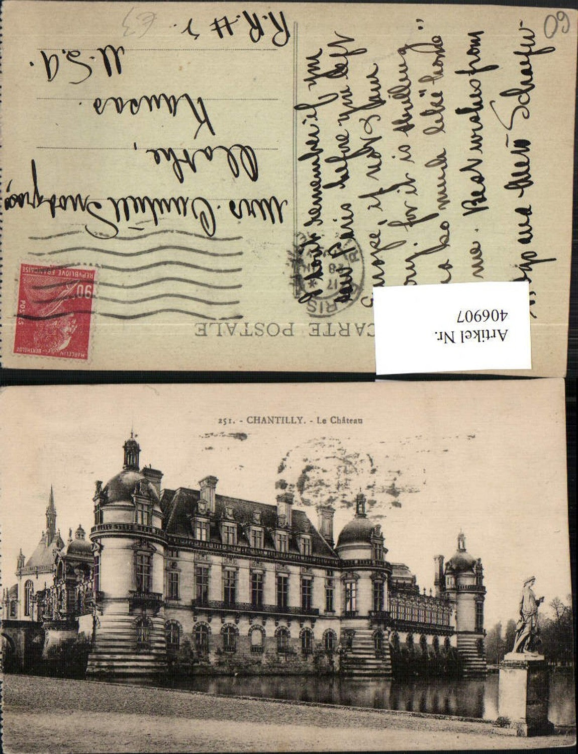 406907,Picardie Oise Chantilly Le Chateau Castle