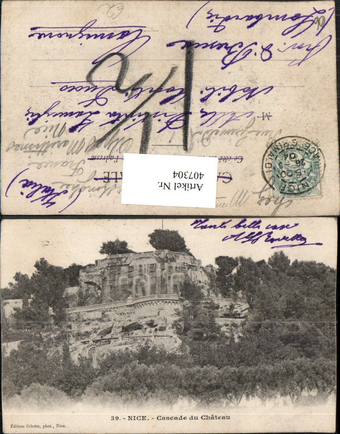 407304,Provence-Alpes-Cote-Azur Alpes-Maritimes Nice Nizza Cascade du Chateau Wasserfall