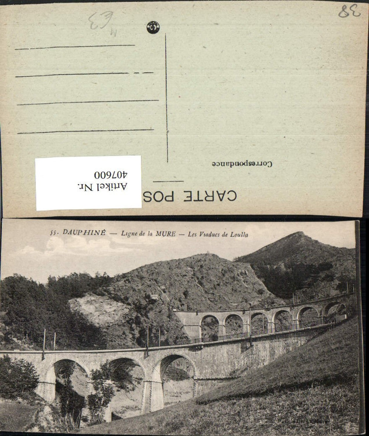 407600,Rhone-Alpes Isere Ligne de la Mure Les Viaducs de Loulla Viaduct Bridges