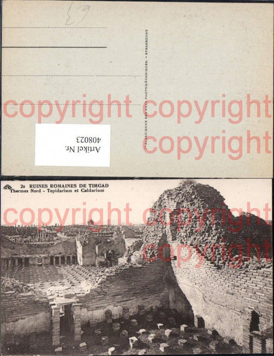 408023,Ruines Romaines de Timgad Thermes Nord Tepidarium et Caldarium Archeology Excavation