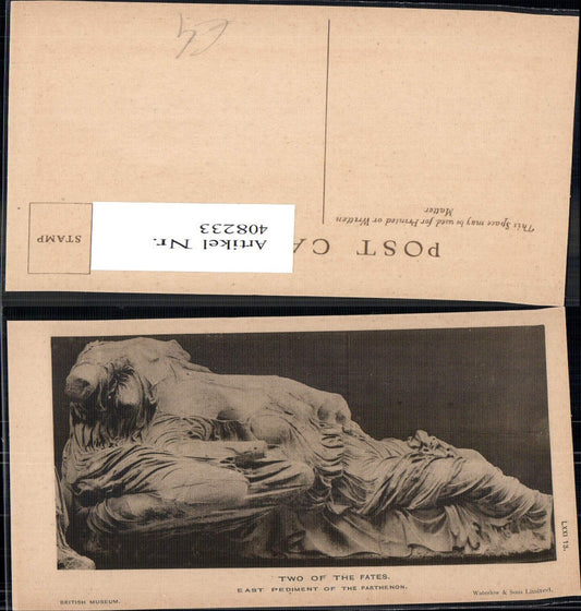 408233, Two of the Fates East Pediment of the Parthenon Sculpture Archaeology Excavation