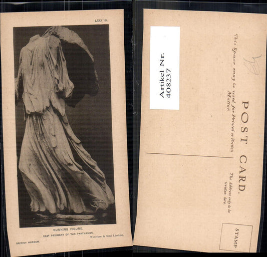408237, Running Figure East Pediment of the Parthenon Sculpture Archaeology Excavation