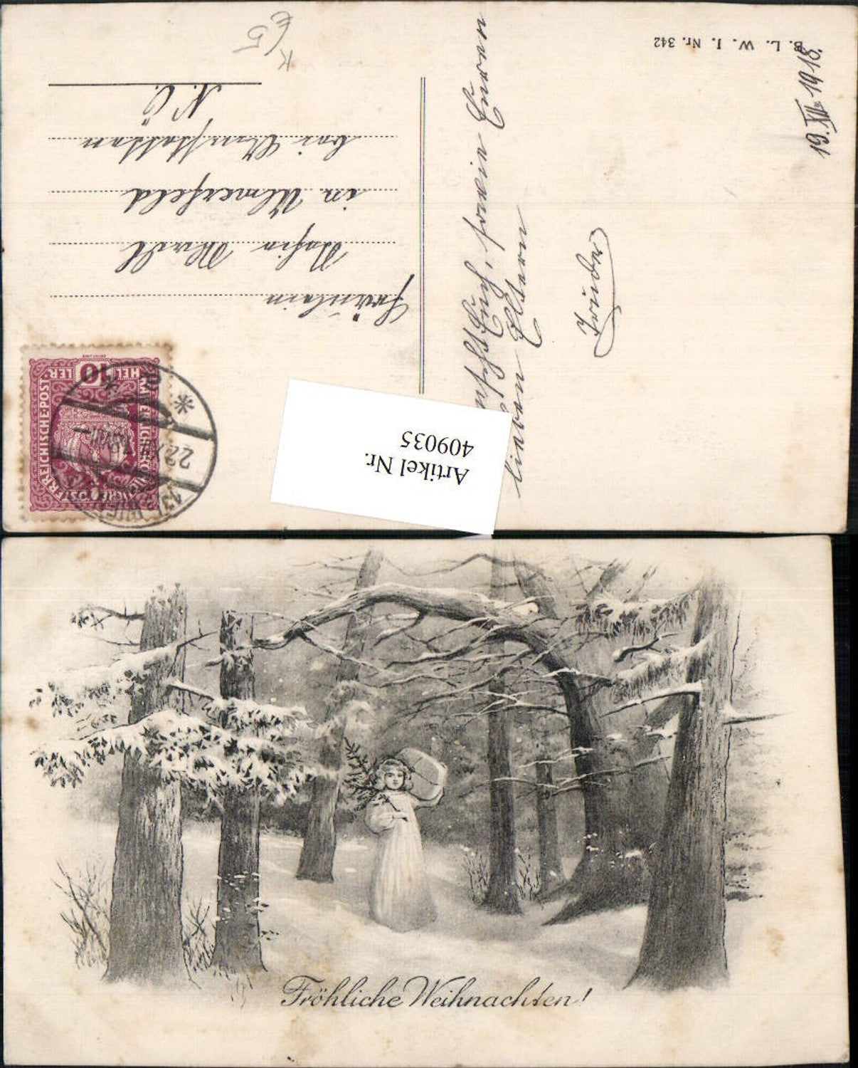 409035, Artist AK Christmas Forest Angel Gift Winter Picture