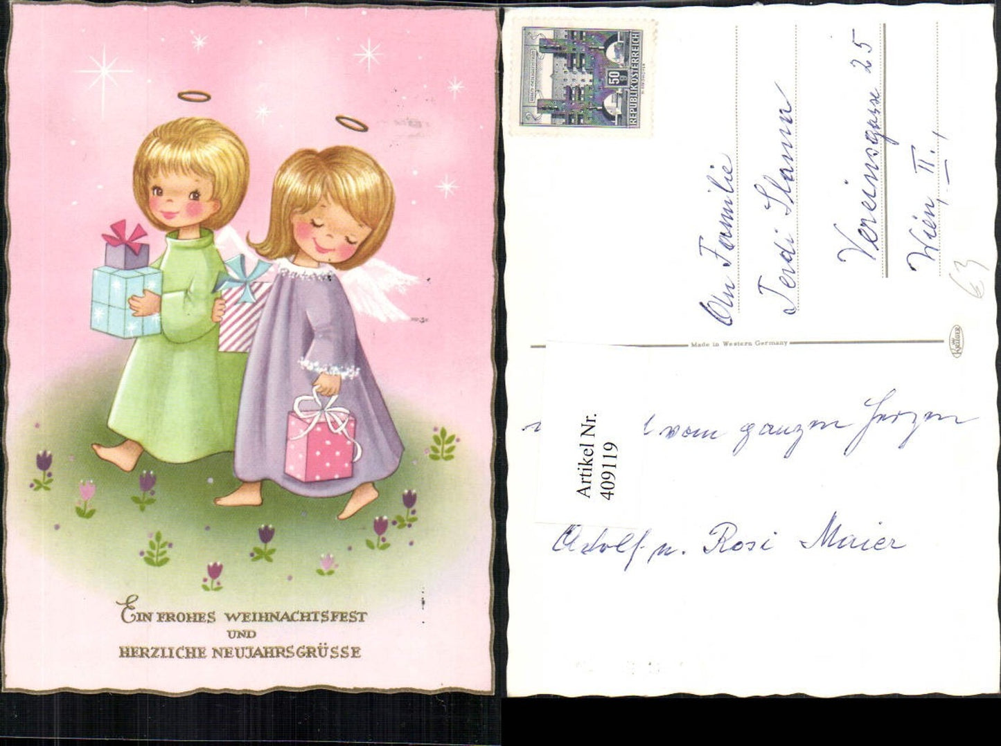 409119, Artist AK Christmas Angels Gifts
