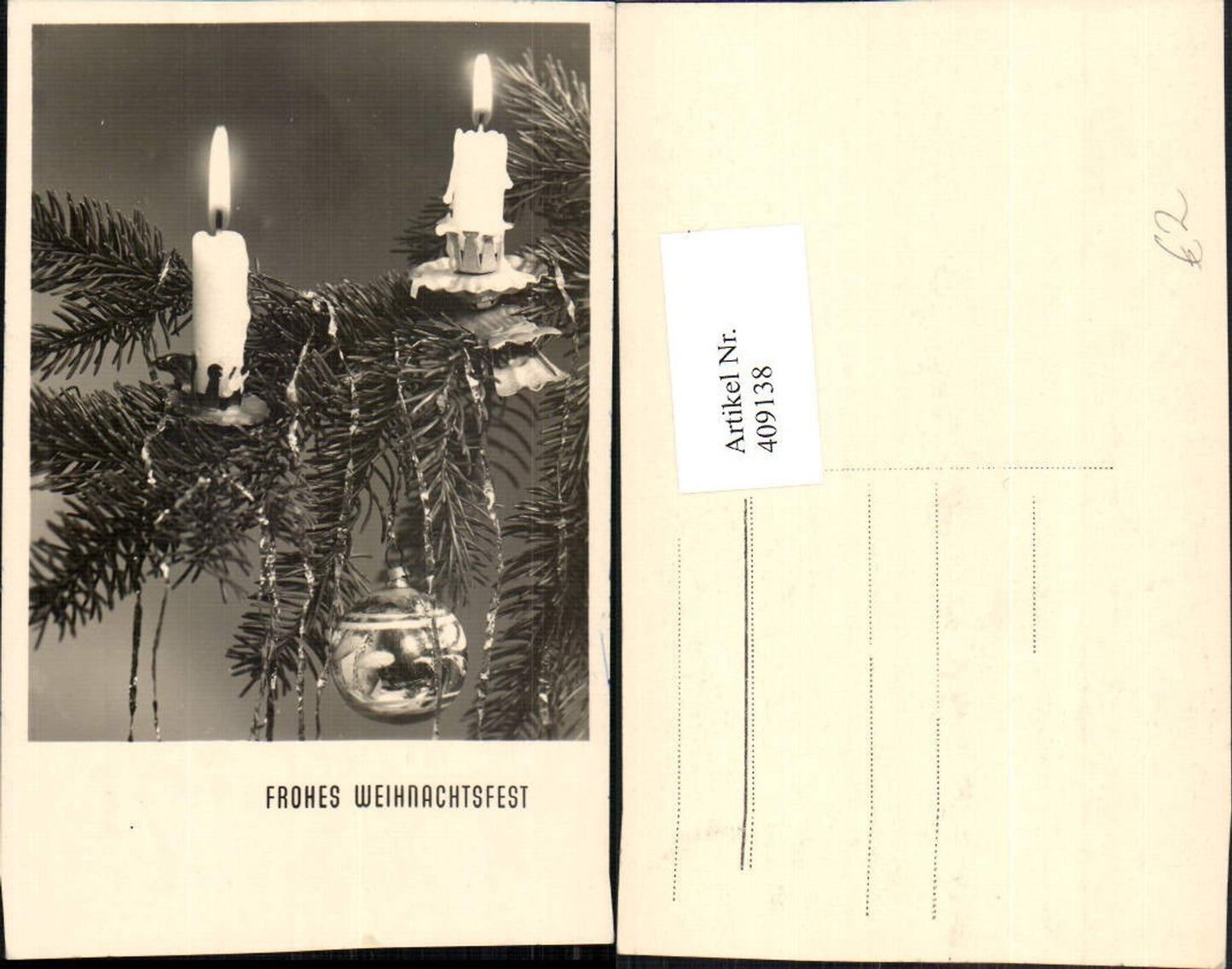 409138, Christmas fir branch candles Christmas tree bauble