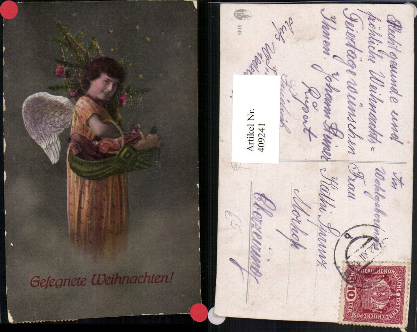 409241, Christmas Angel Christmas Tree Basket