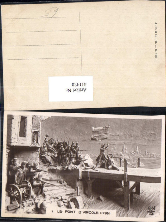 411420, Relief Le Pont d'Arcole 1796 Soldiers Bridge Early Modern Period