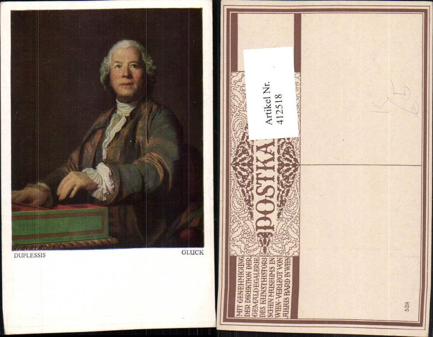 412518,Künstler AK Duplessis Christoph Willibald Gluck Portrait